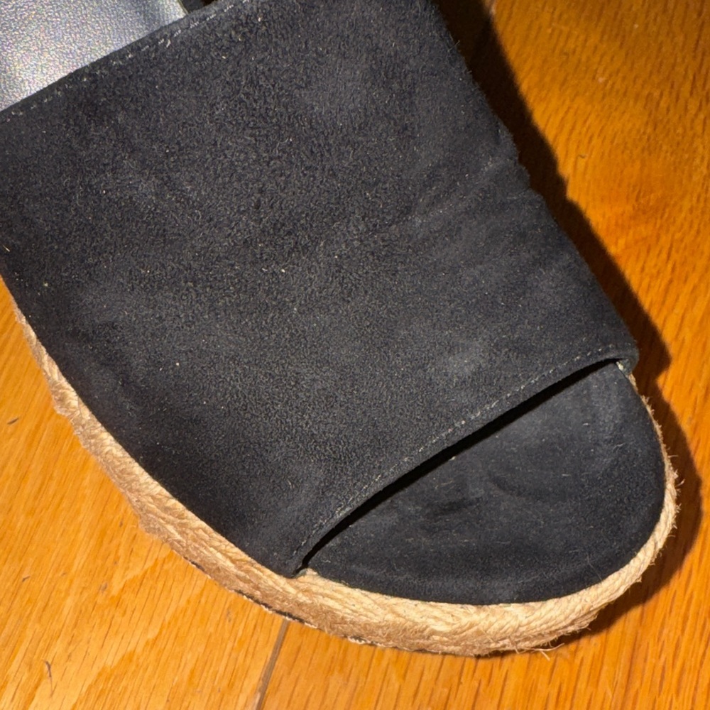 Stuart Weitzman Black Wedge Sandals - Picture 5 of 5
